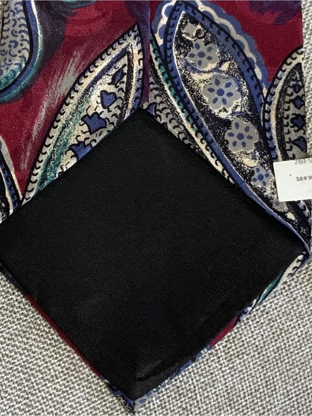 Morgan Hart Silk Paisley Wide Tie Burgundy Blue USA